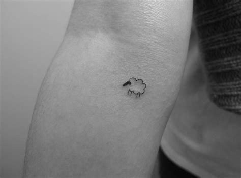 sheep tattoo|minimalist sheep tattoo.